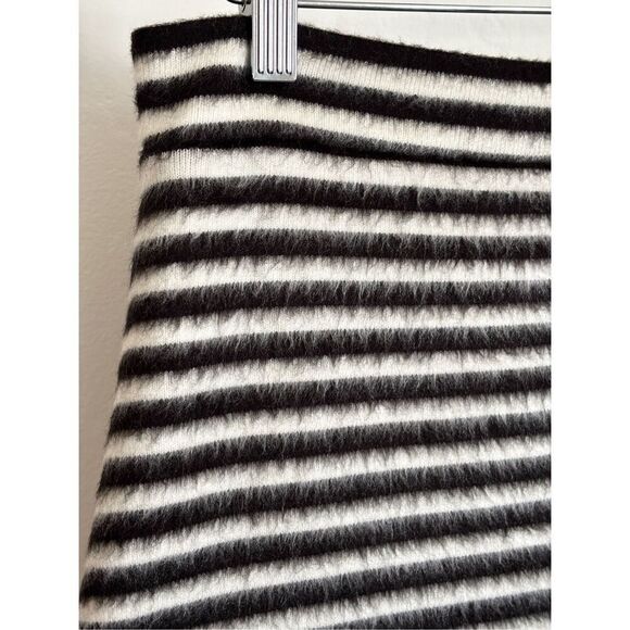 Anthropologie Maeve striped knit fuzzy skirt size 12 - Picture 3 of 13